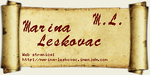 Marina Leskovac vizit kartica